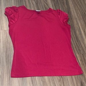 Magenta short sleeve blouse